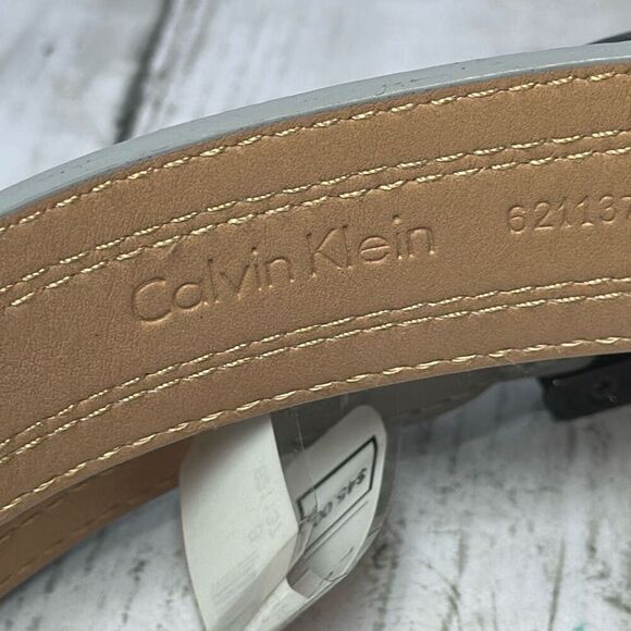 Calvin Klein Men's Synthetic Leather Belt Gray size L Large 621137 - Picture 5 of 8